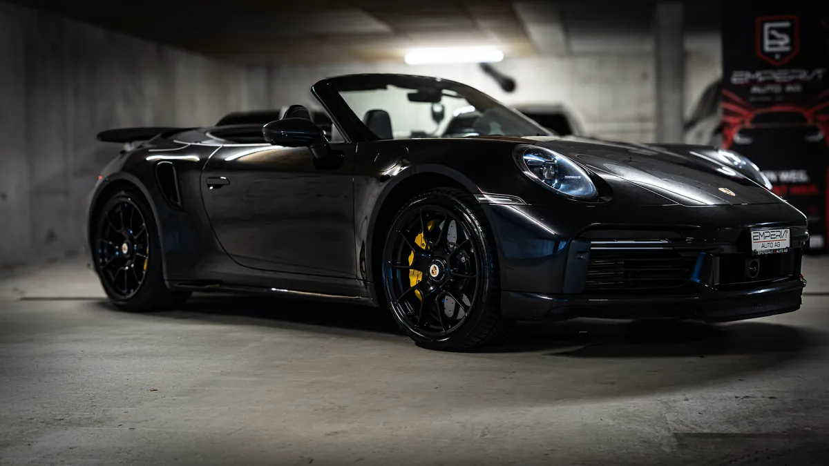 911 Turbo S Cabriolet offen, Front dreiviertel rechts